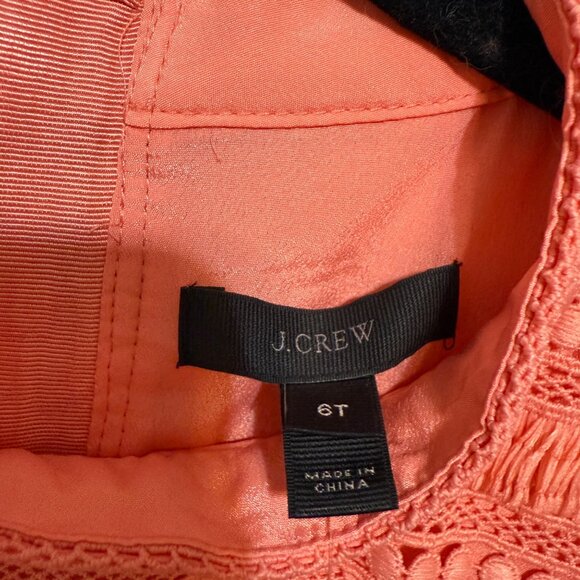 NWT J.Crew Sleeveless Textured Coral Dress Fringe Size 6T - Picture 5 of 7